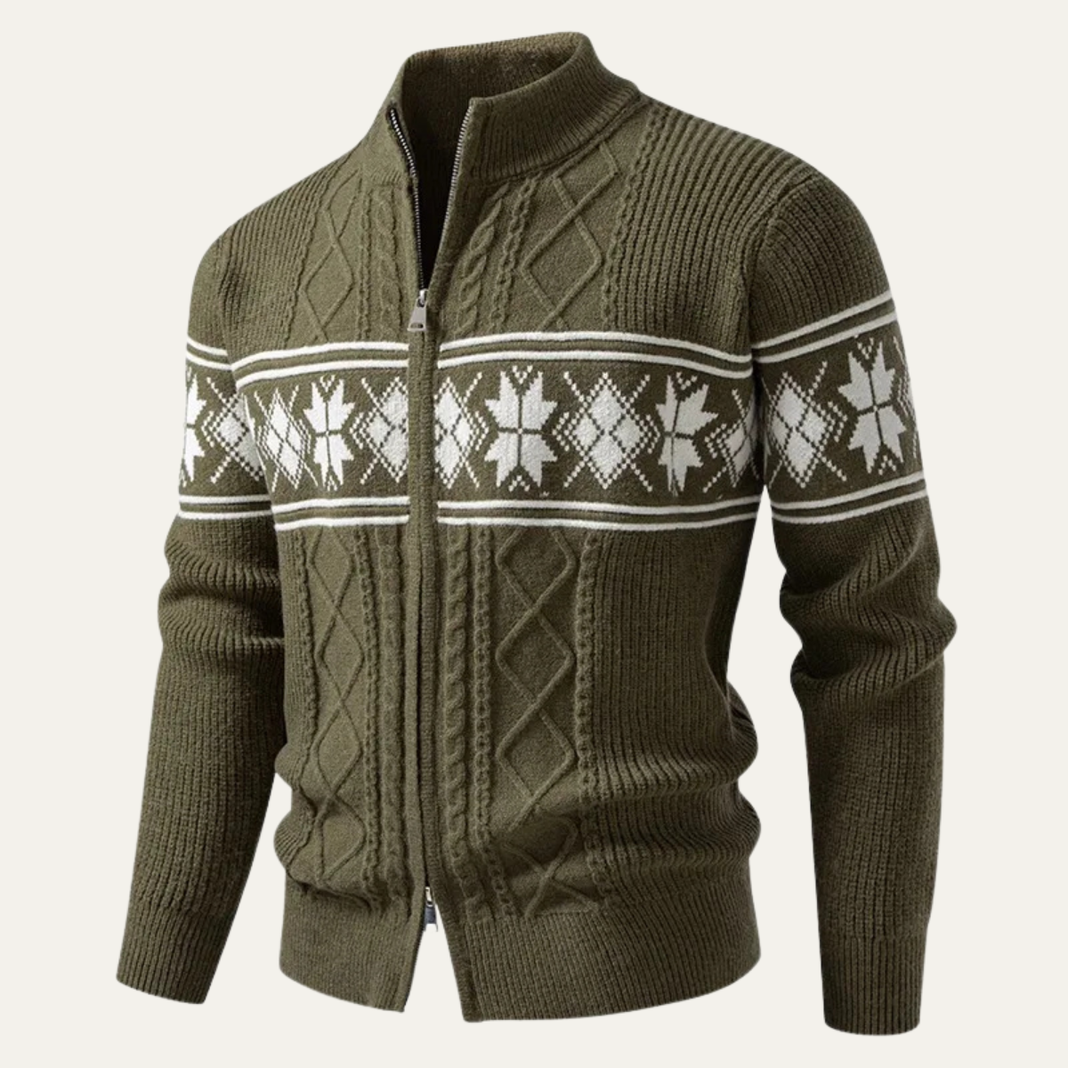 VogeLuxe | Gilet long zippé à col montant pour homme, style nordique 5