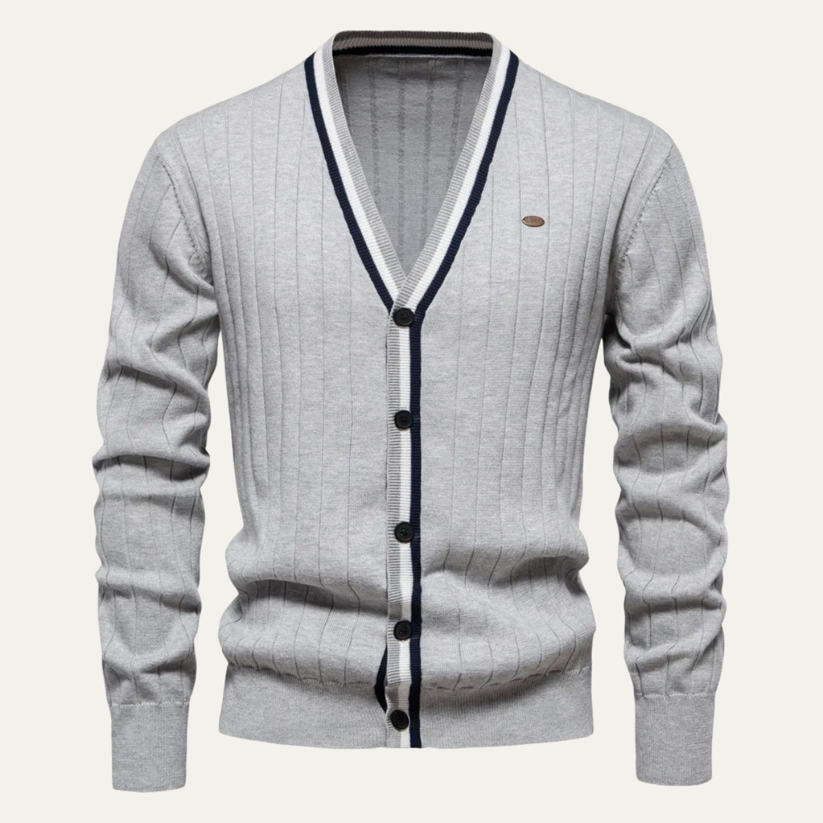 VogeLuxe | Gilet rayé à col en V pour homme 12