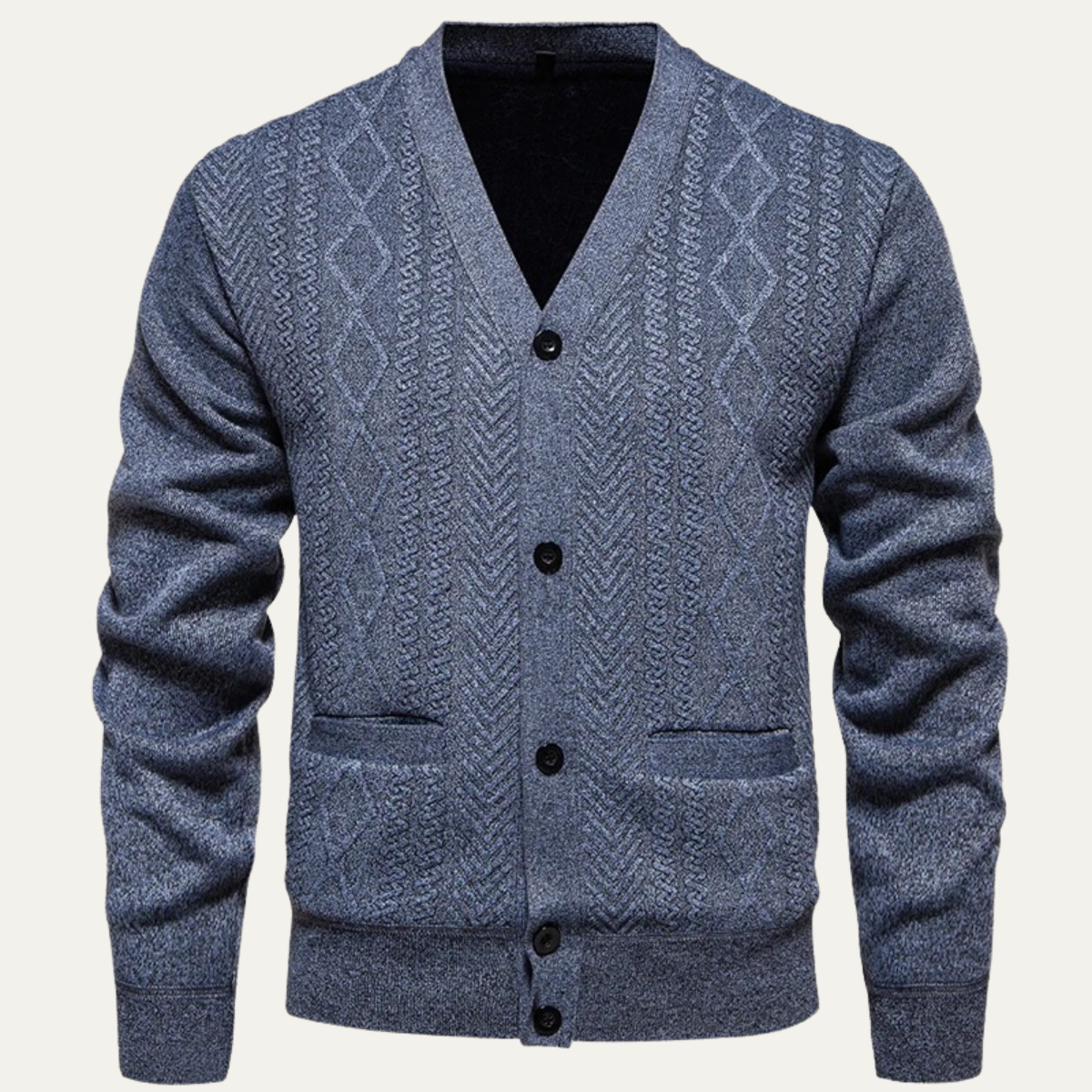 Gilet en maille épaisse pour homme avec col en V