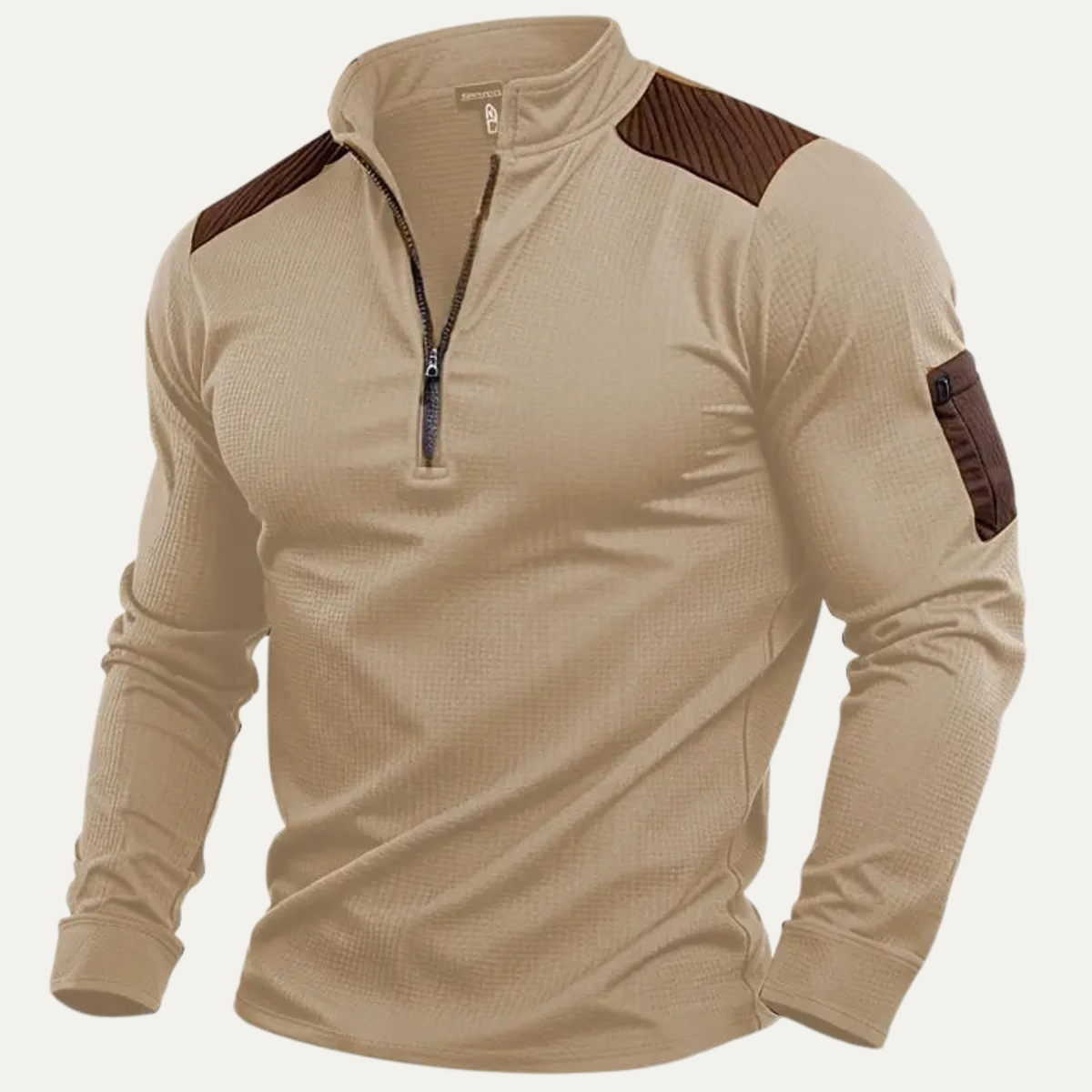Polo tactique homme à manches longues et col zippé