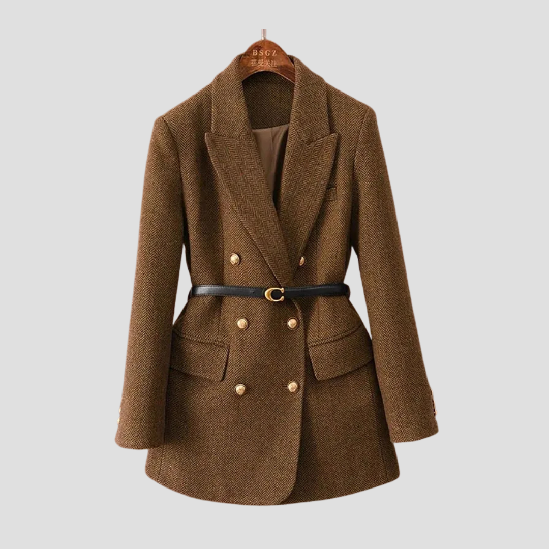 Manteau femme à chevrons tailleurs élégant