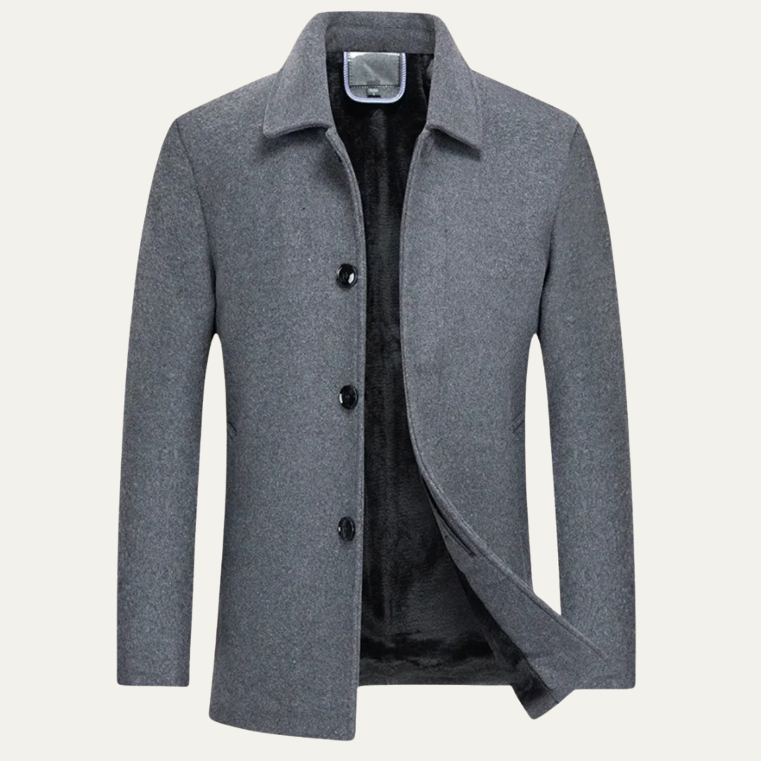 Manteau Homme Sherpa Doublé Noir Épais et Chaud