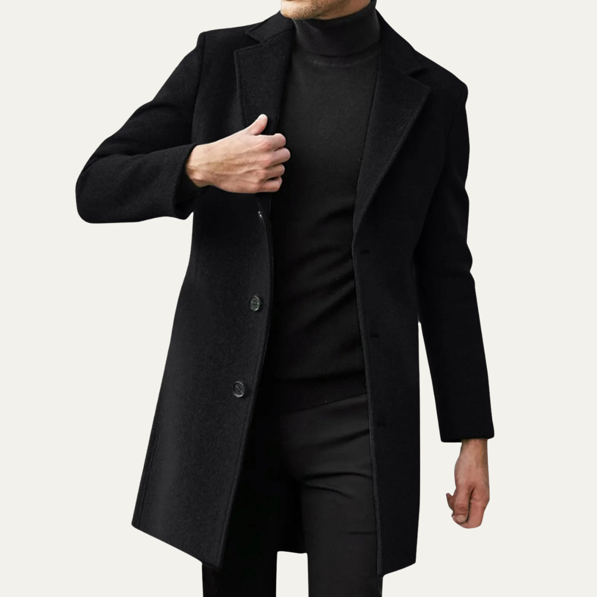 Manteau Homme Hiver en Laine Mélangeé Chaud et Élégant
