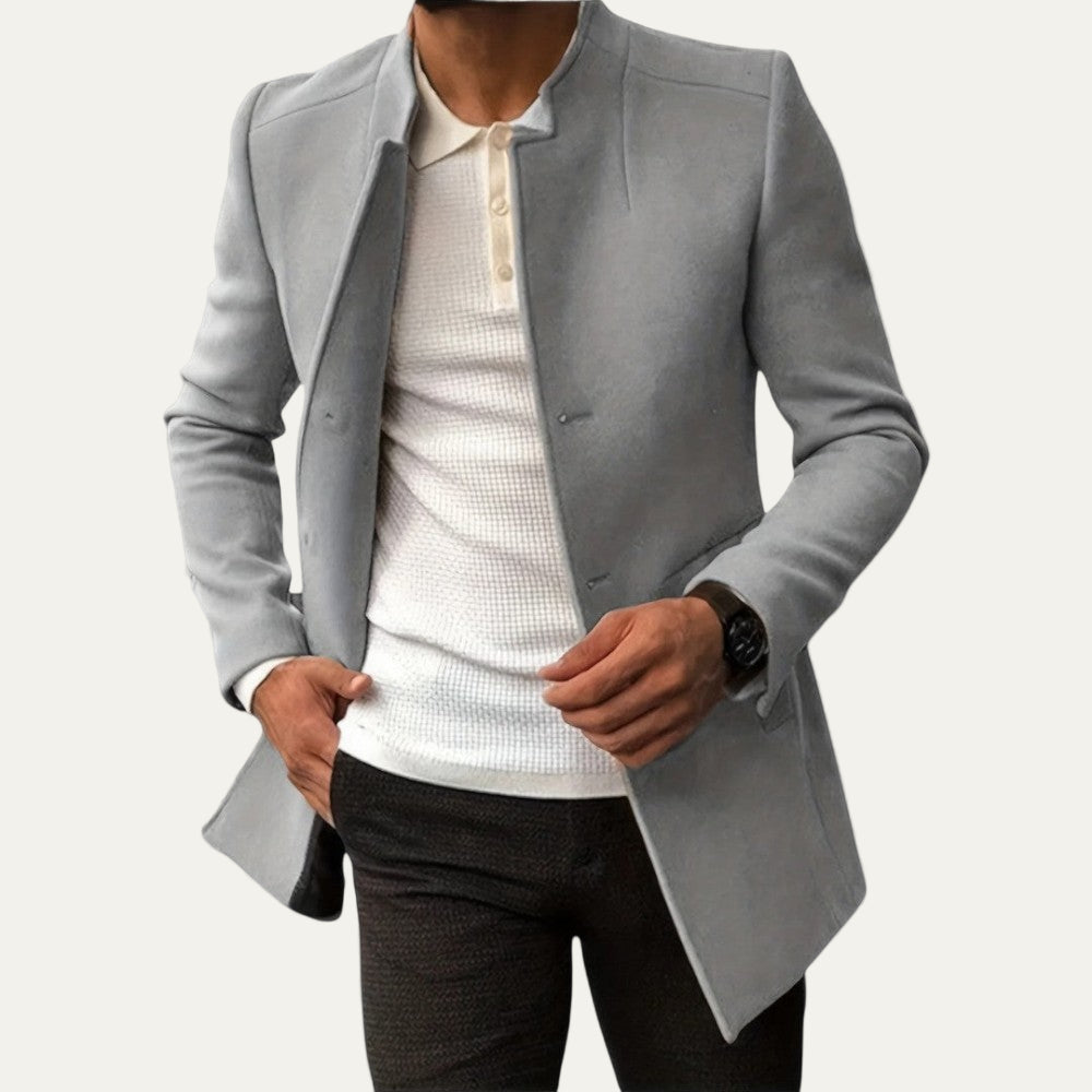 Manteau Homme Court avec Col Montant Réversible