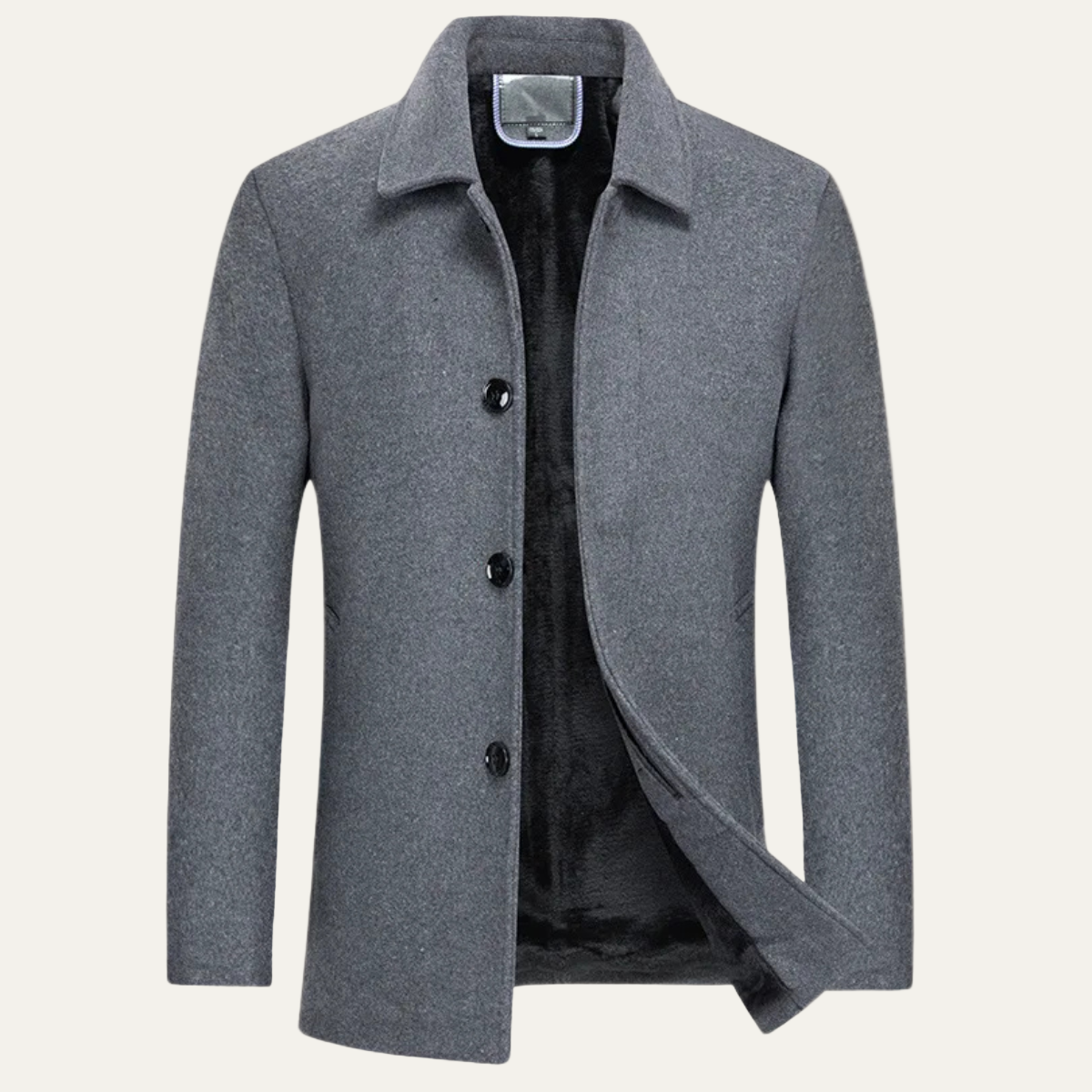 Manteau Homme Court Laine Mélange avec Doublure Synthétique Chaud
