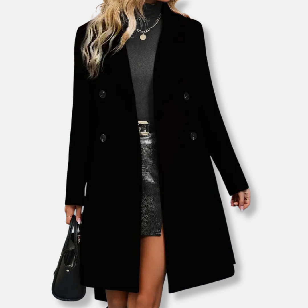 VogeLuxe | Manteau croisé élégant à ceinture pour femme 10
