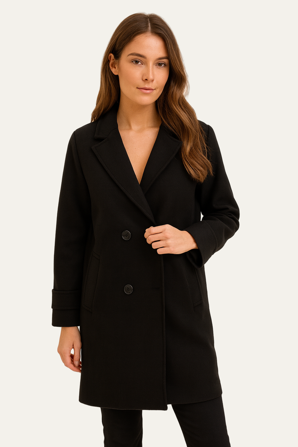 Manteau femme en laine épaisse et chaud