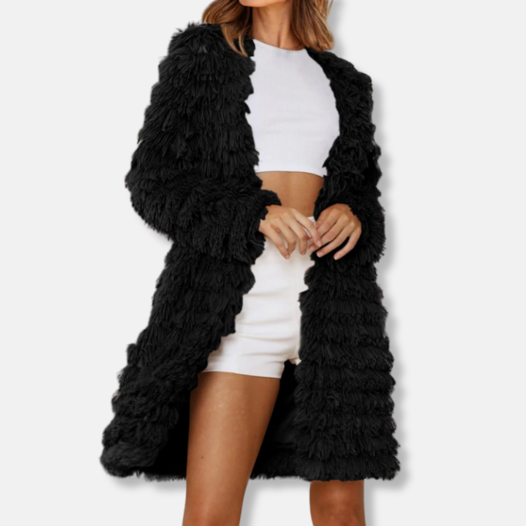 VogeLuxe | Manteau en fausse fourrure duveteuse pour femme 3