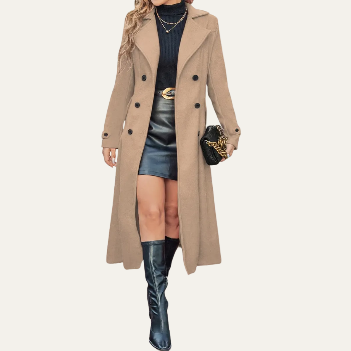VogeLuxe | Manteau long croisé élégant pour femme 3