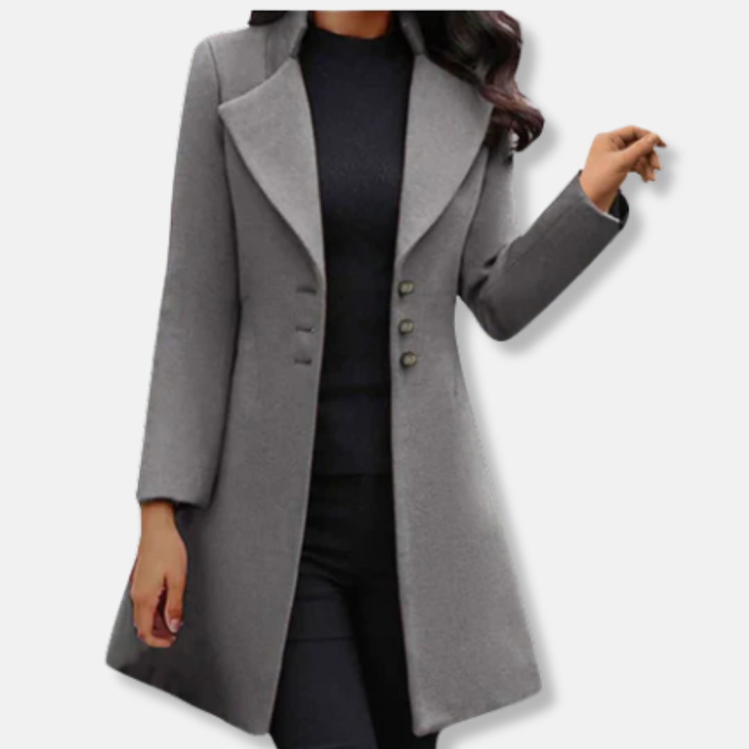 Manteau Femme Long Élégant Taille Trapèze