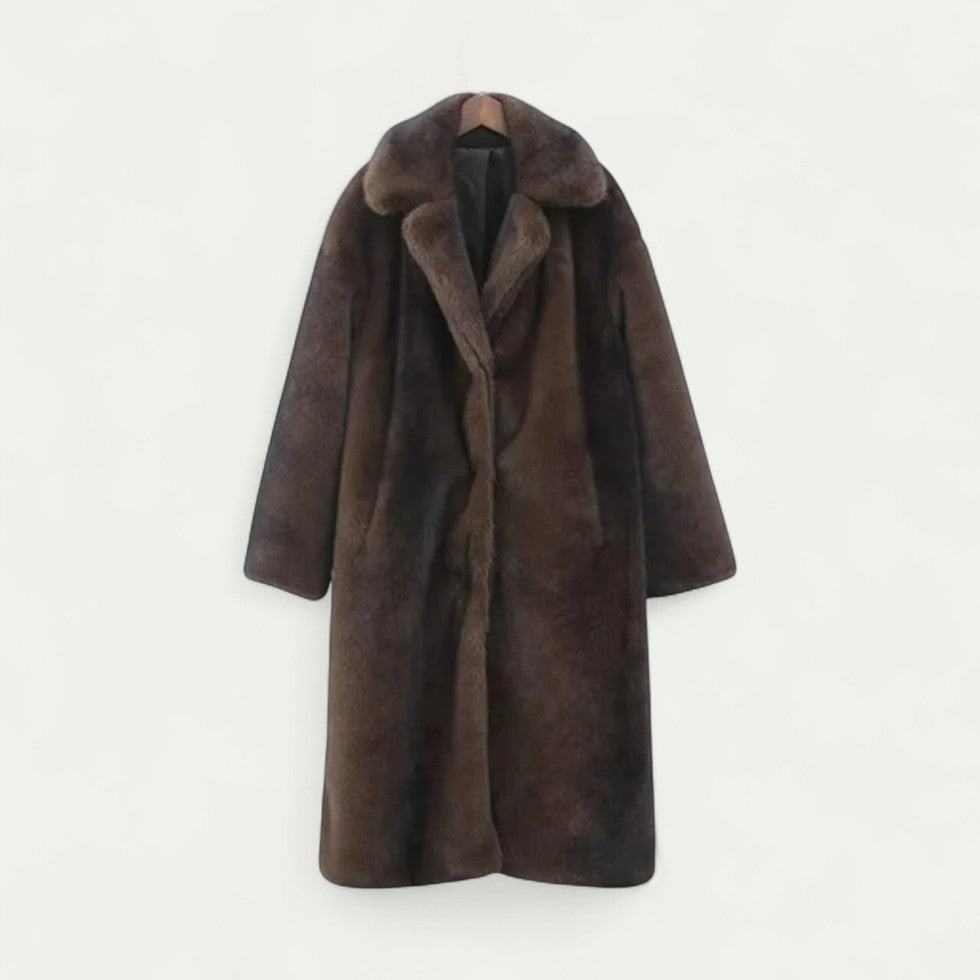 Manteau femme long en peluche doux et chaud - PanierRoyale