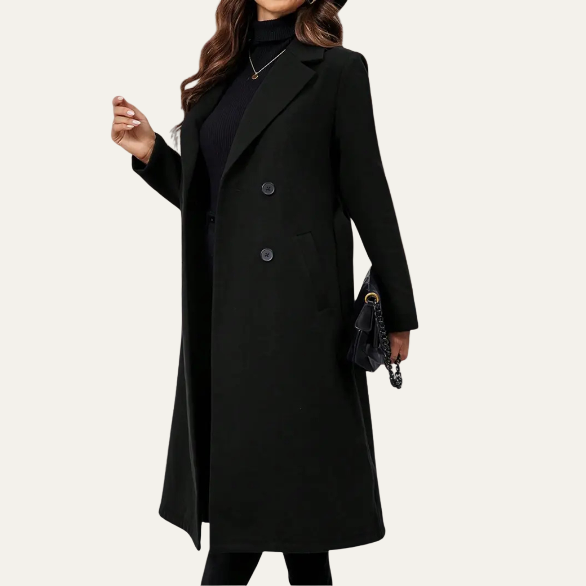 Manteau Femme Long Élégant et Chic Hiver