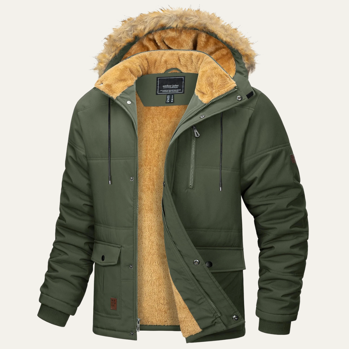 VogeLuxe | Parka à capuche en fausse fourrure arctique pour homme 6