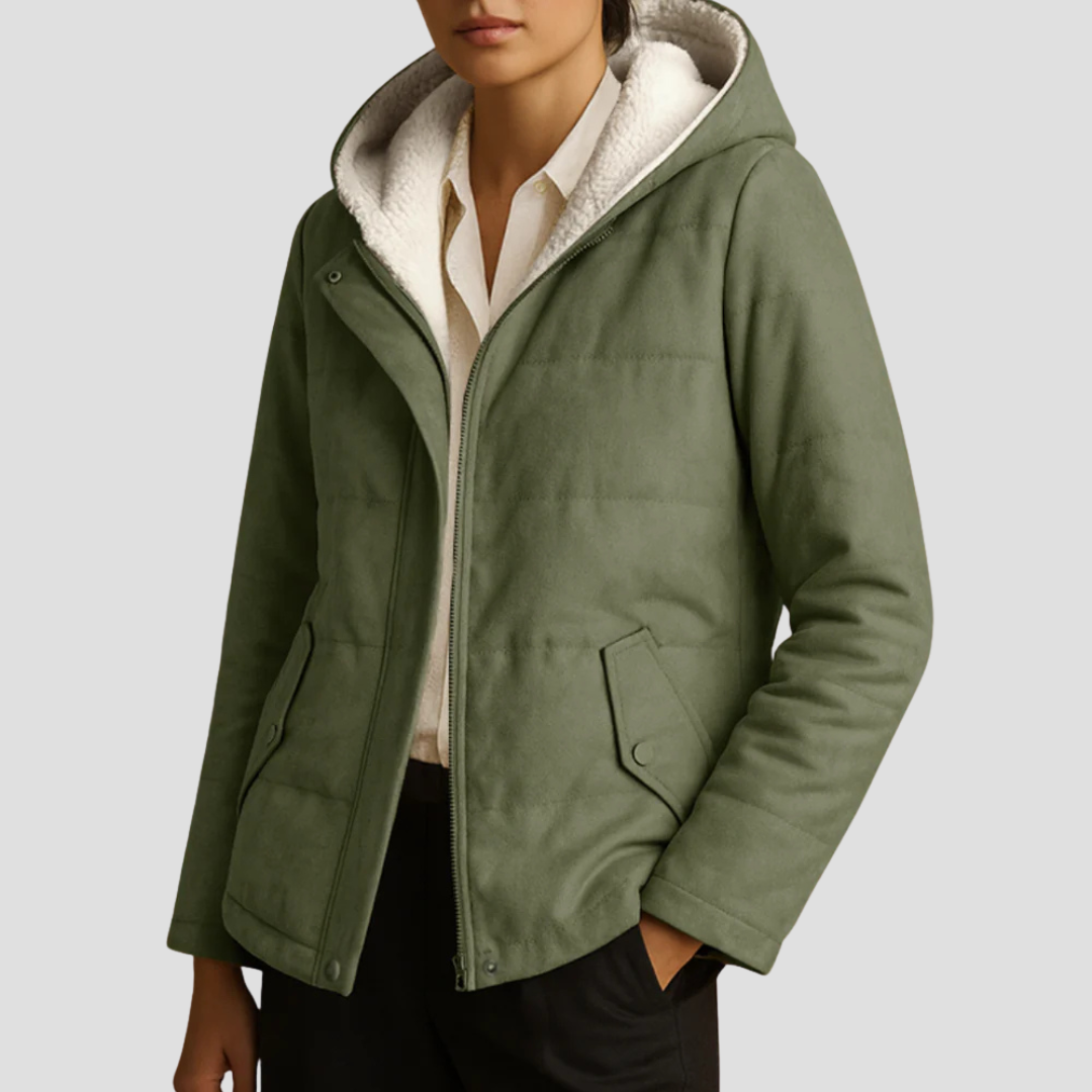 Doudoune Hiver Femme à Capuche Fourrée Douce et Chaude