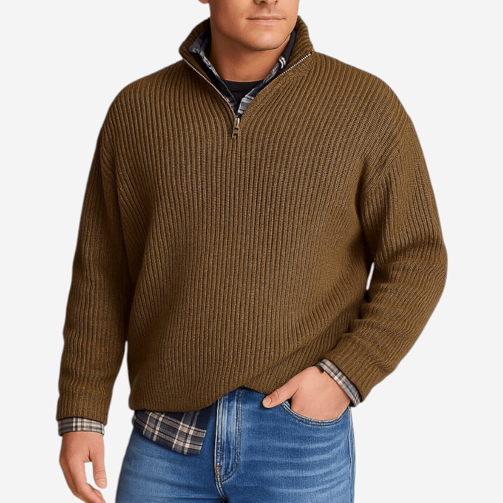 VogeLuxe | Polo homme en maille zippée à manches longues 6