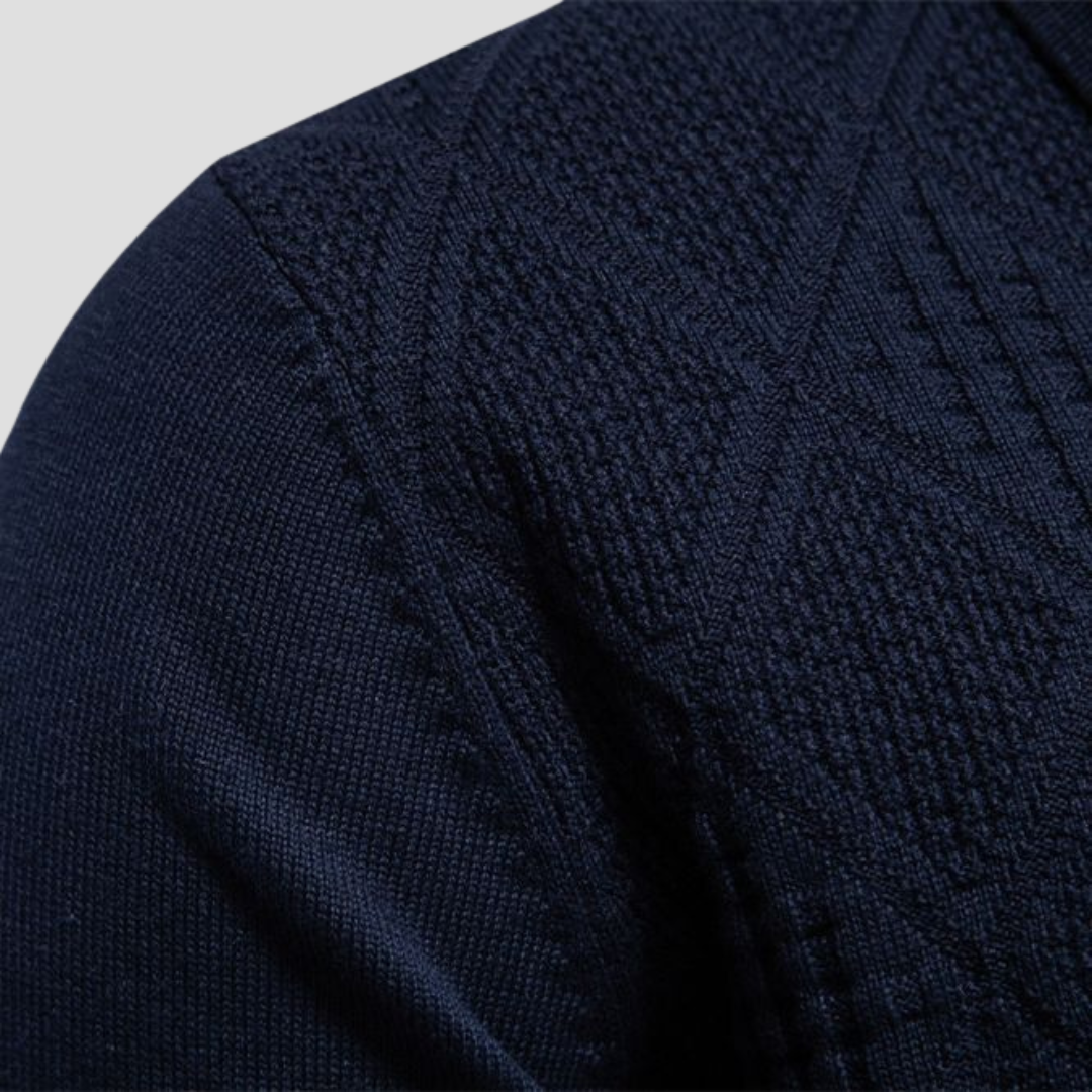 VogeLuxe | Polo homme texturé à motif losanges 3