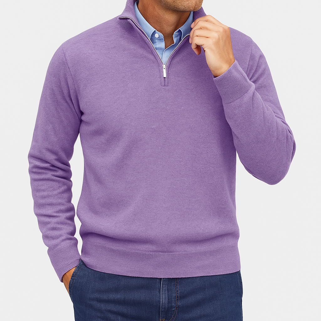 Polo homme zippé laine mérinos chaud et léger