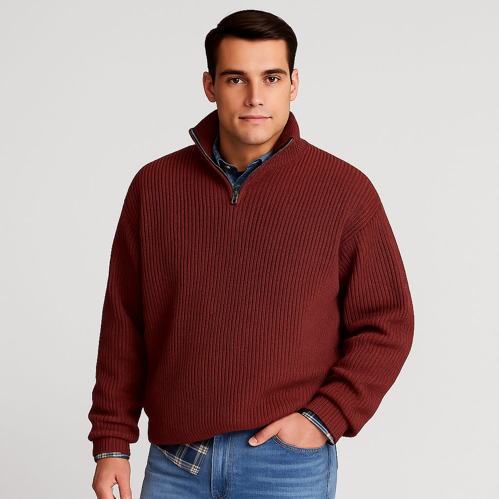 VogeLuxe | Pull à col montant côtelé pour homme 6