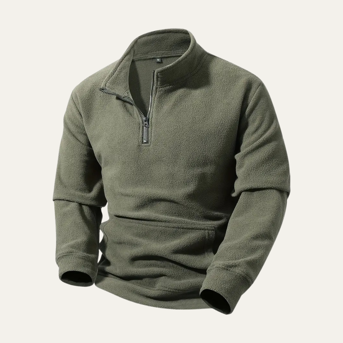 Pull zippé col montant homme chaud et confortable