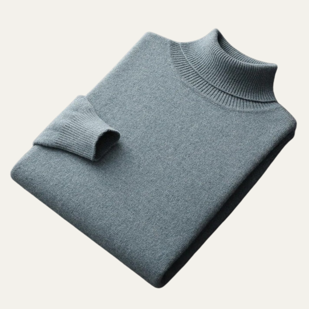 Pull Homme Col Roulé Laine Douce