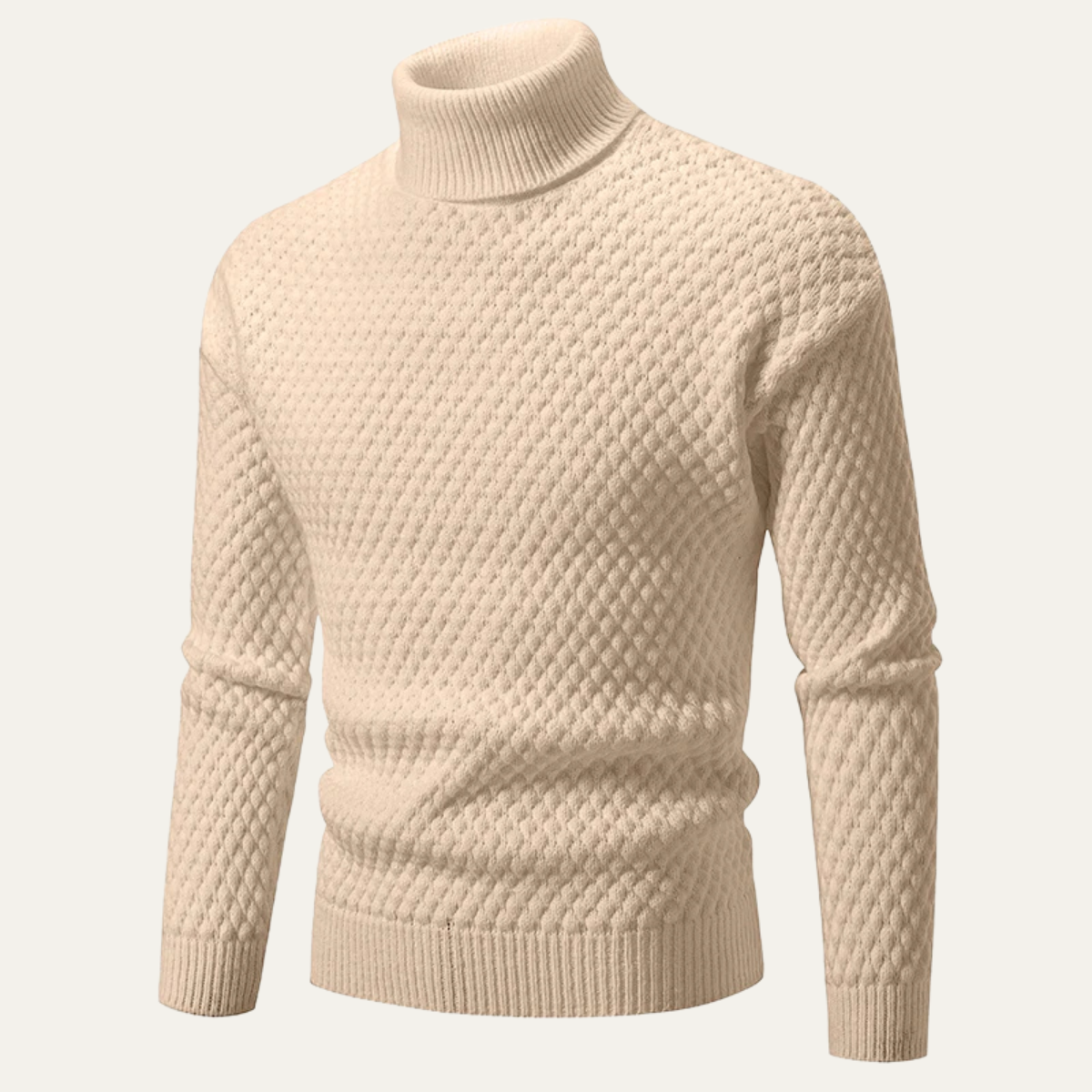 Pull en maille épaisse col roulé pour homme hiver