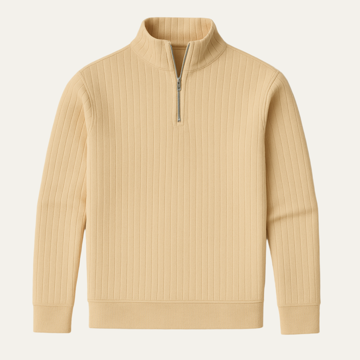 Pull Homme Côtelé à Fermeture Éclair pour Hiver