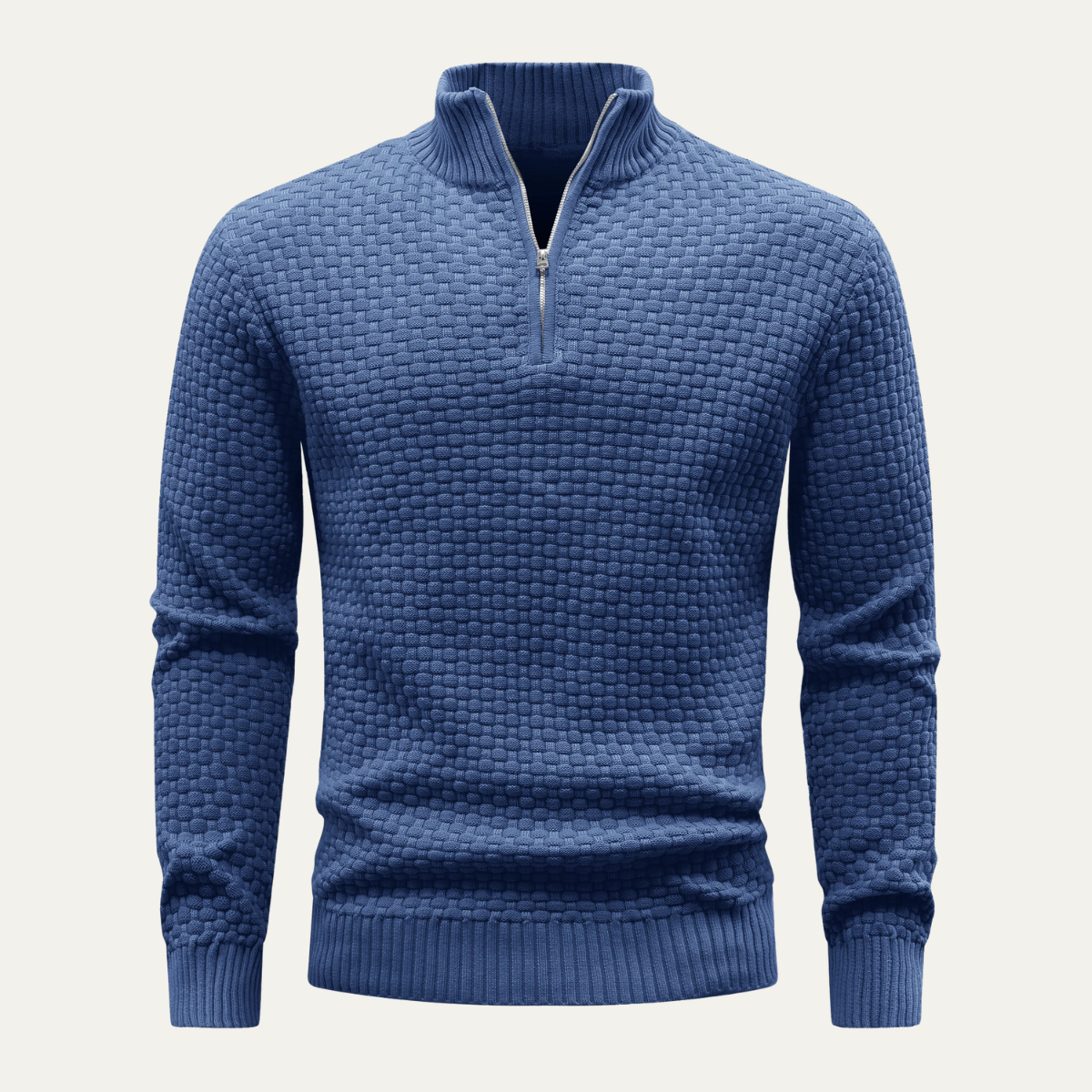Pull en maille épaisse pour homme avec fermeture éclair