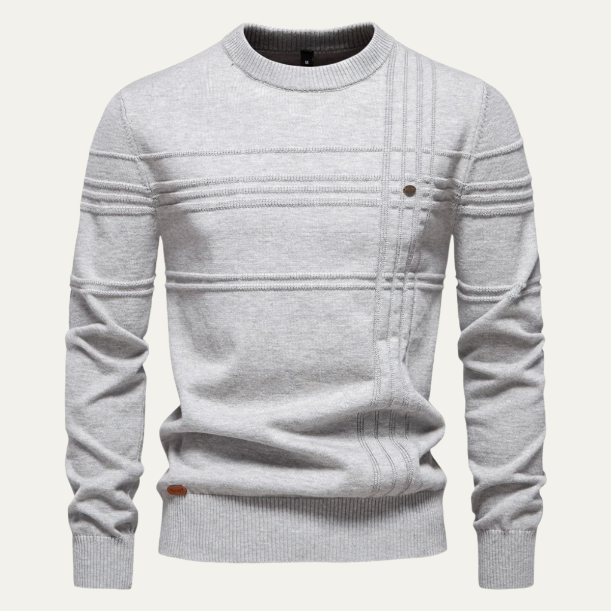 VogeLuxe | Pull col rond à motif quadrillé pour homme 10