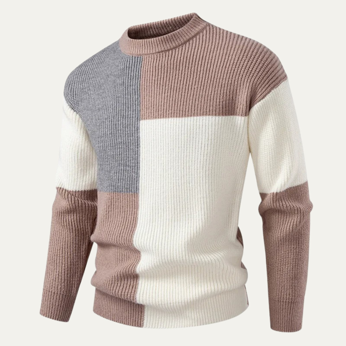Pull en maille épais col rond pour homme hiver