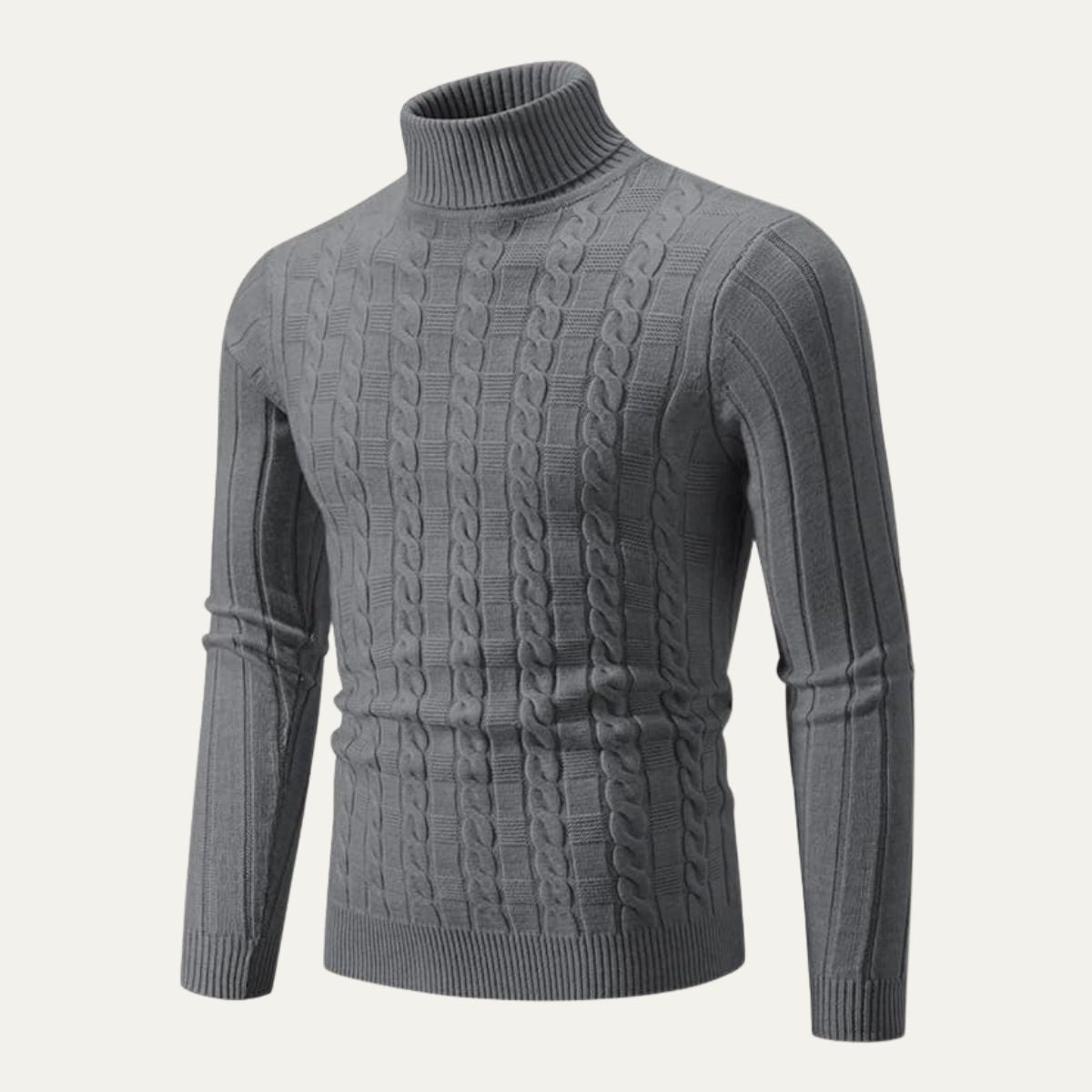 Pull Homme Col Roulé Slim en Maille Élégant