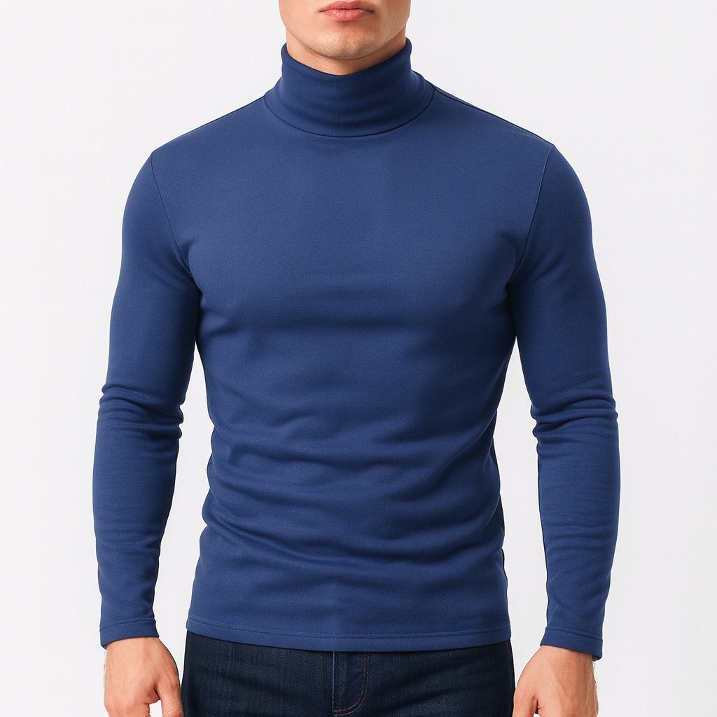 Pull Homme Coton Manches Longues Col Roulé