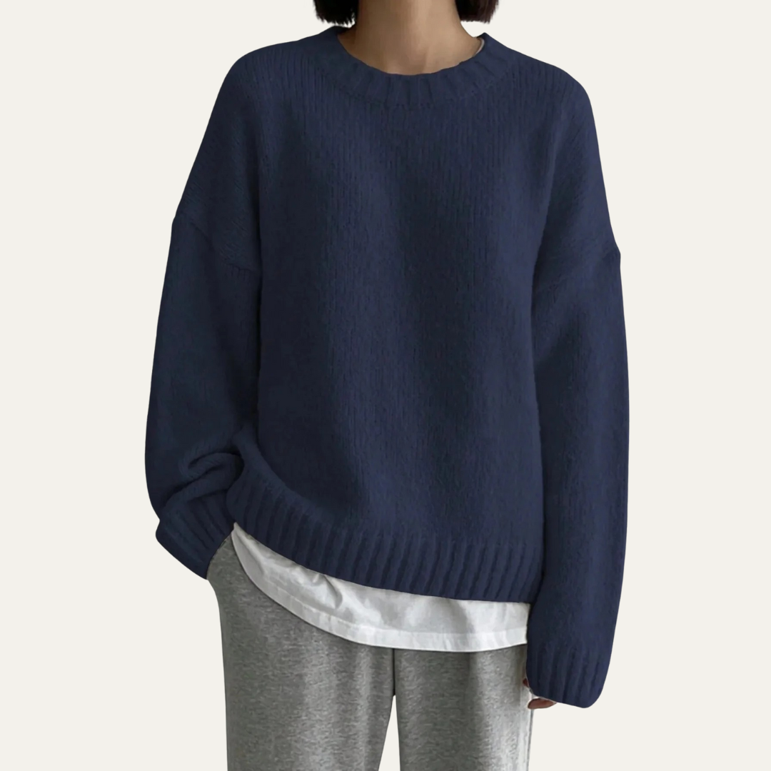 VogeLuxe | Pull en maille confortable à col rond pour femme 2