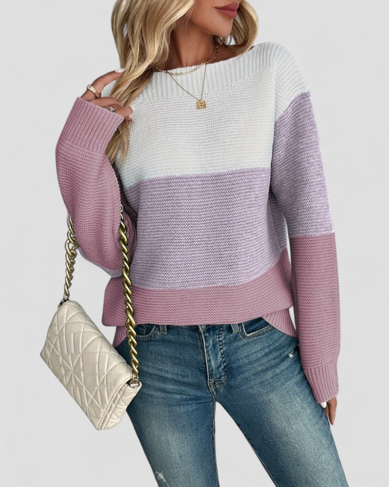 Pull Femme Patchwork Coloré et Doux