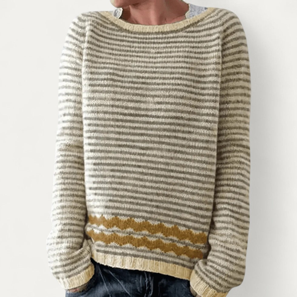 Pull Rayé Femme en Laine Douce