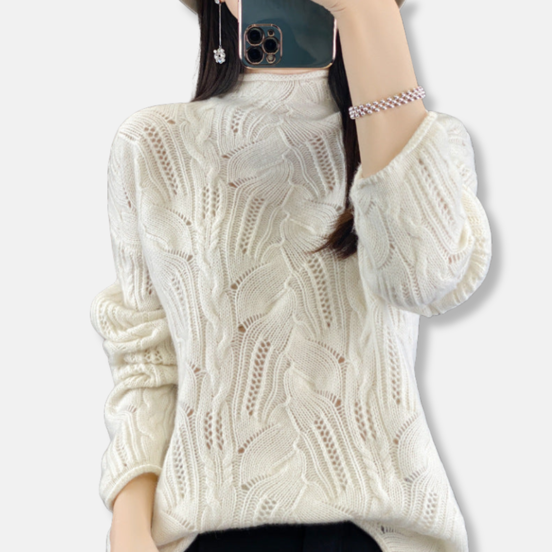 VogeLuxe | Pull en maille torsadée confortable pour femme 3