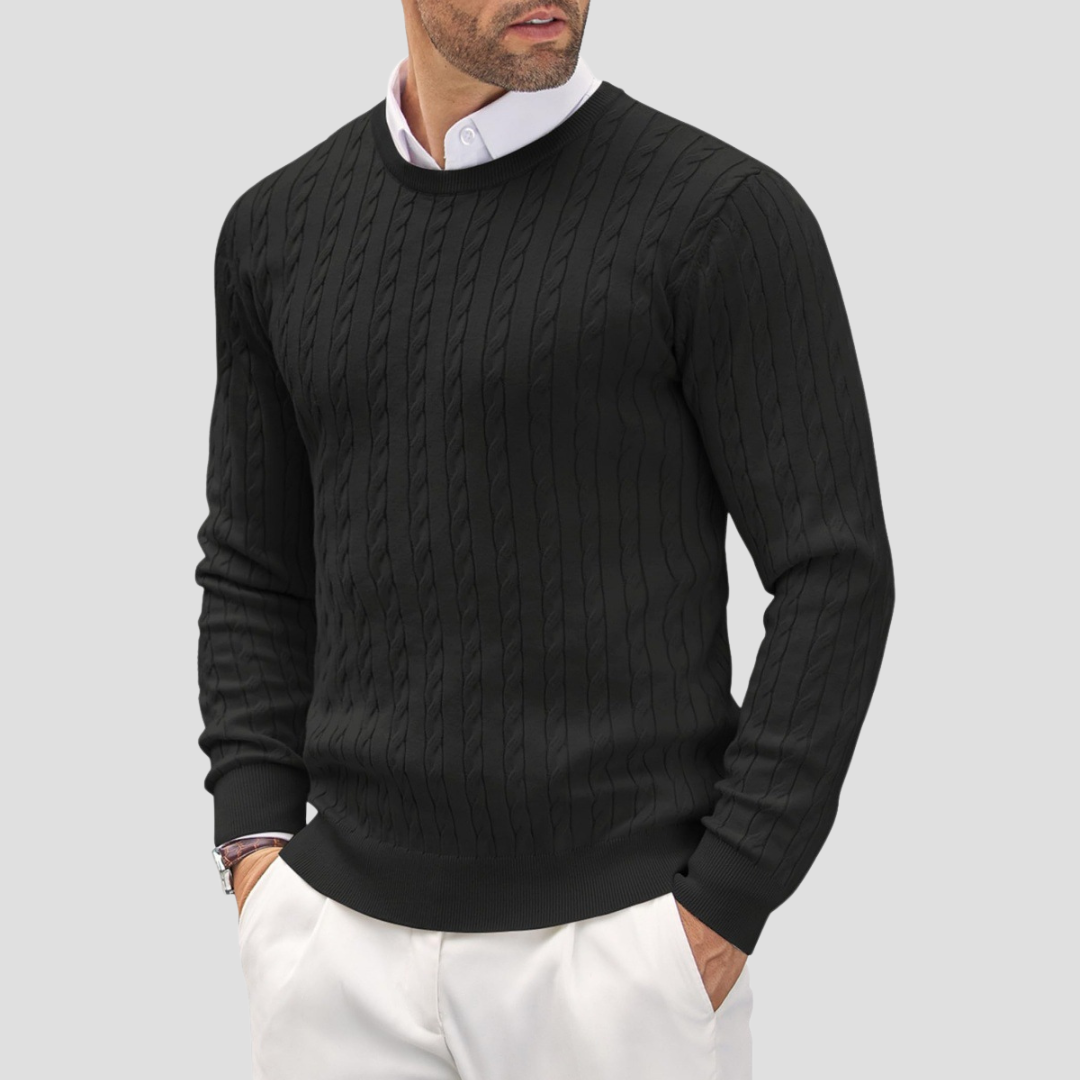 Pull en maille torsadée épais et chaud pour homme