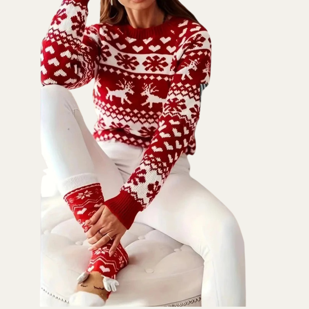 VogeLuxe | Pull festif en maille Fair Isle pour femme 4