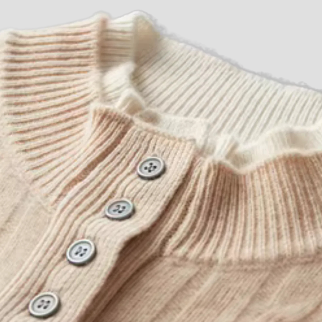 VogeLuxe | Pull homme texturé à col rond et boutons 8