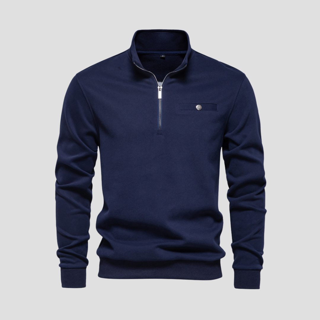 VogeLuxe | Pull minimaliste à col zippé pour homme 5