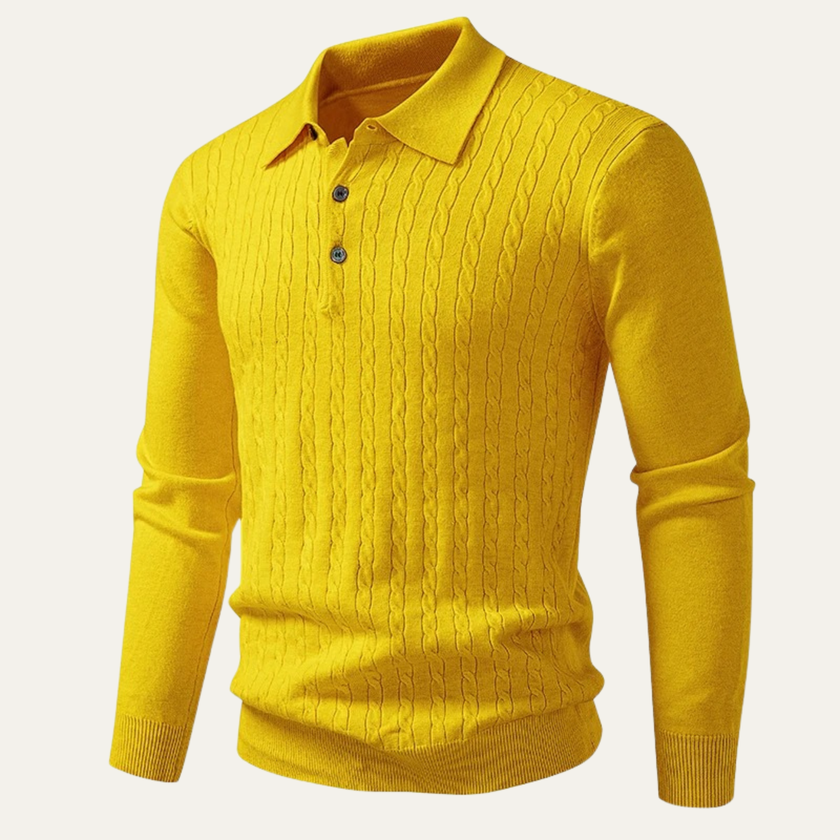 Pull Polo Homme Manches Longues Coton Classique