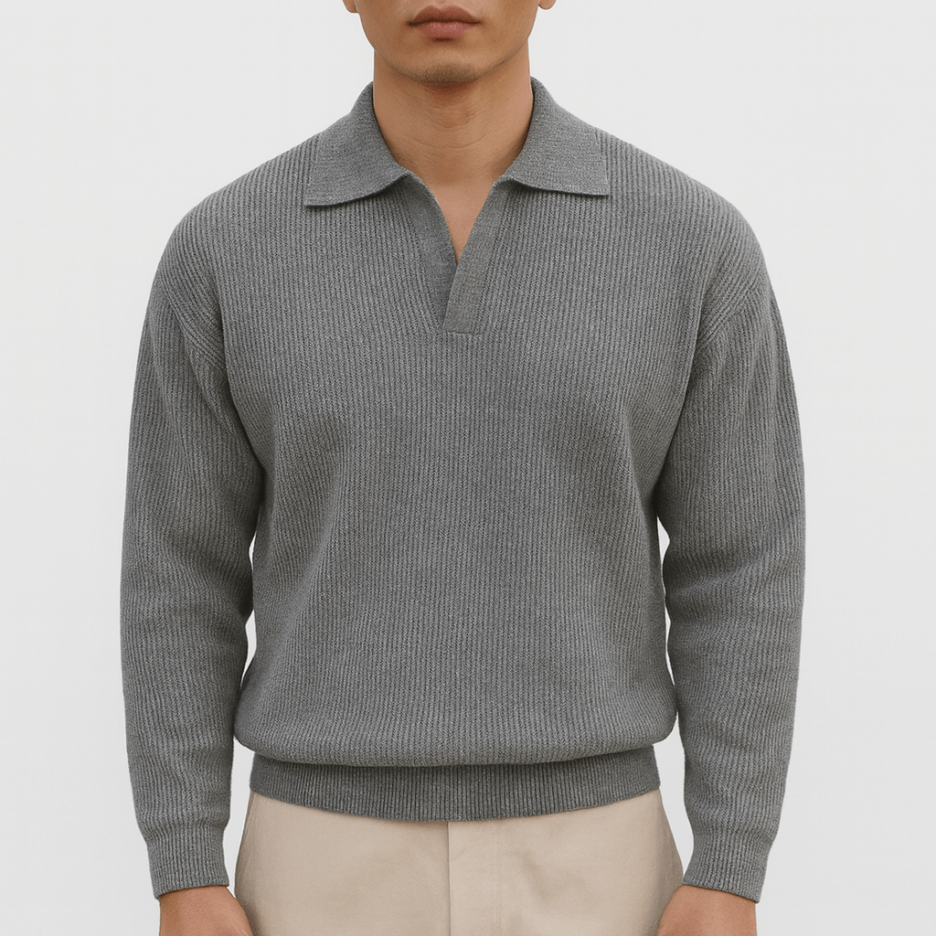 Pull Polo Homme Classique en Coton