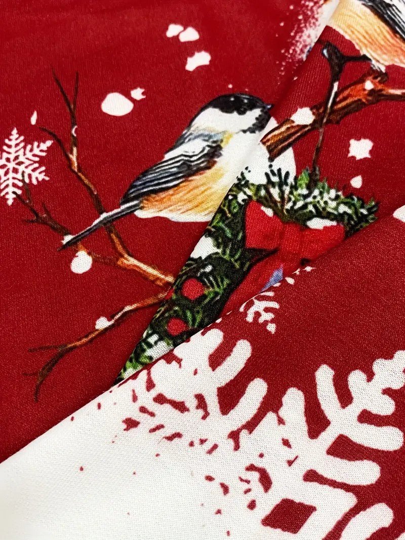 VogeLuxe | Sweat-shirt de Noël en maille à imprimé bonhomme de neige pour femme 3