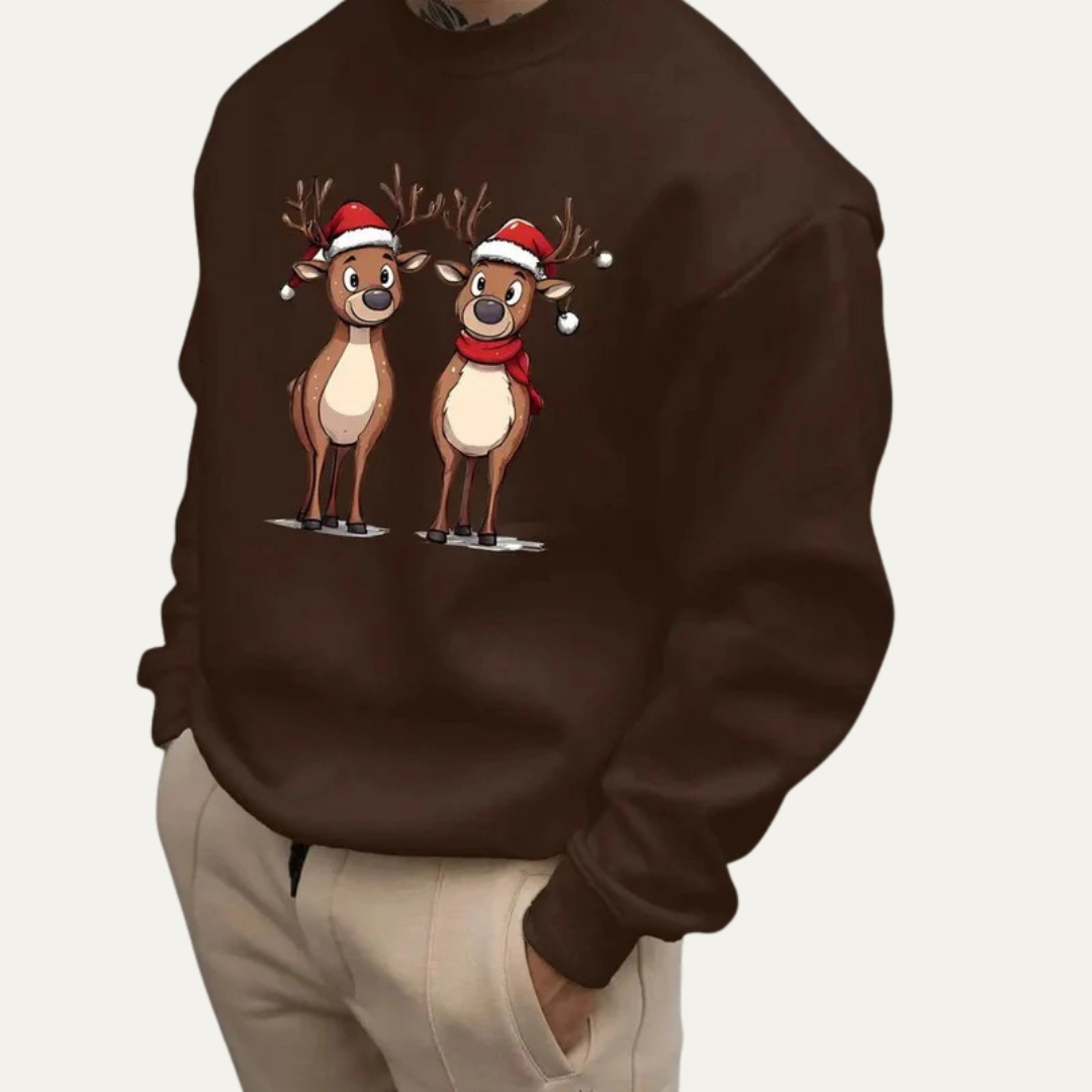 VogeLuxe | Sweat-shirt de Noël festif pour homme avec motif de rennes 10