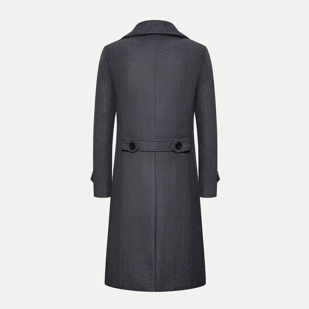 VogeLuxe | Trench-coat classique croisé en laine pour homme 5