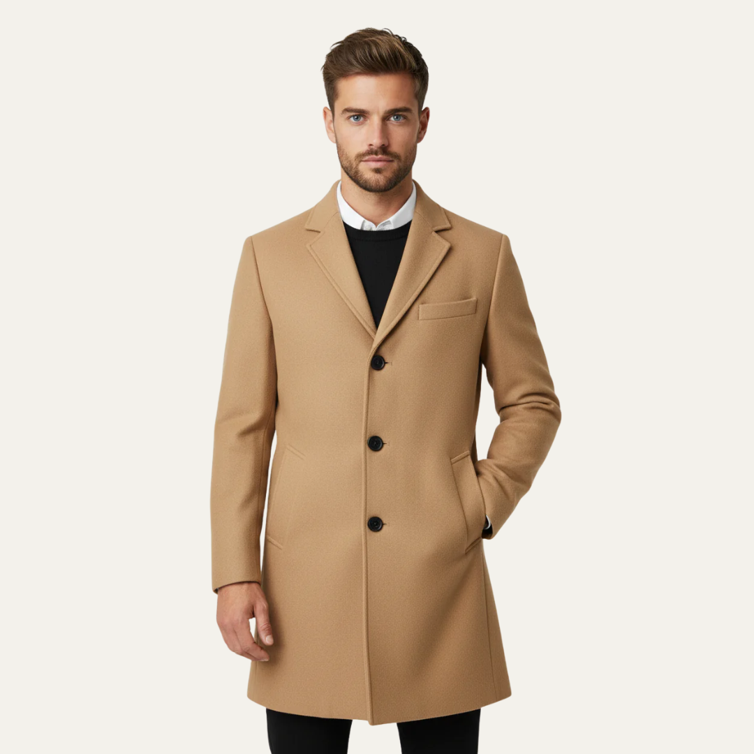 Trench-coat Homme Hiver Long et Élégant