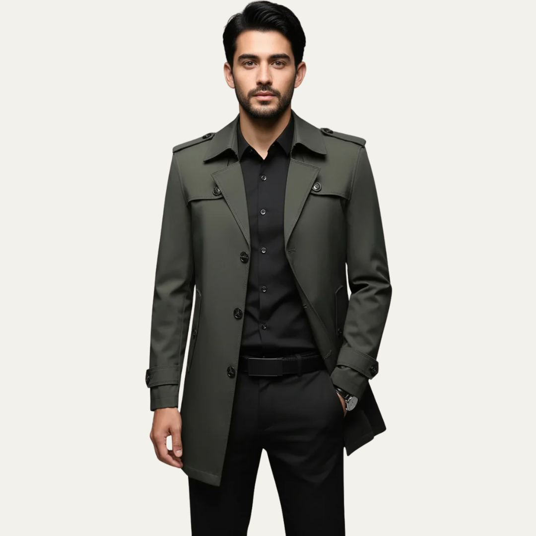 VogeLuxe | Trench-coat court classique pour homme 8