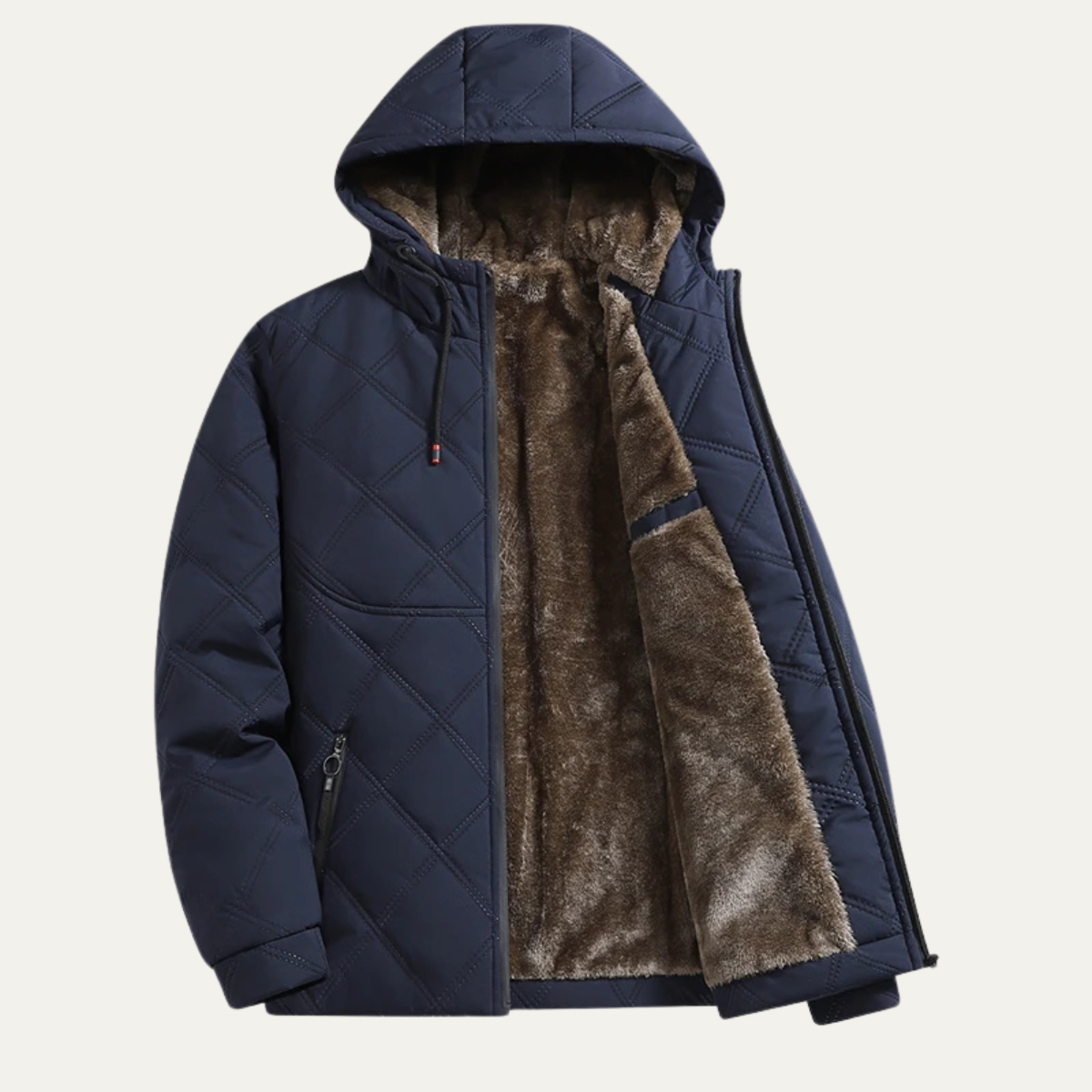 Veste à capuche polaire épaisse et chaude pour homme