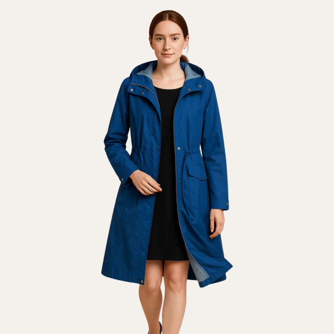 Veste parka femme à capuche ajustable et cordon de serrage