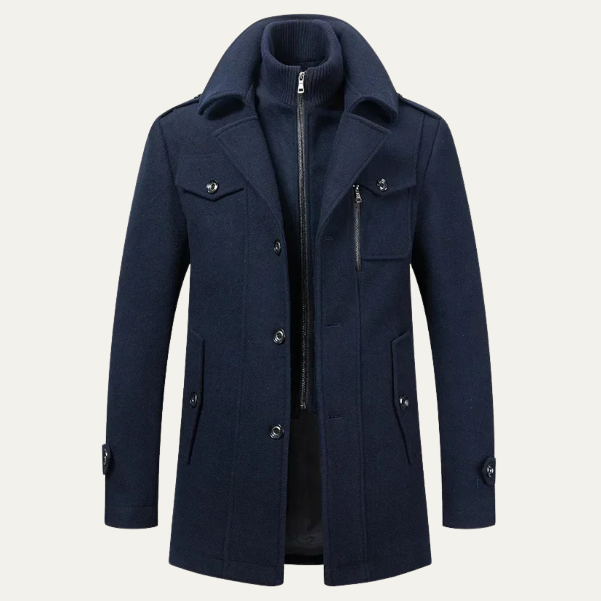 Veste caban homme col montant zippée et imperméable