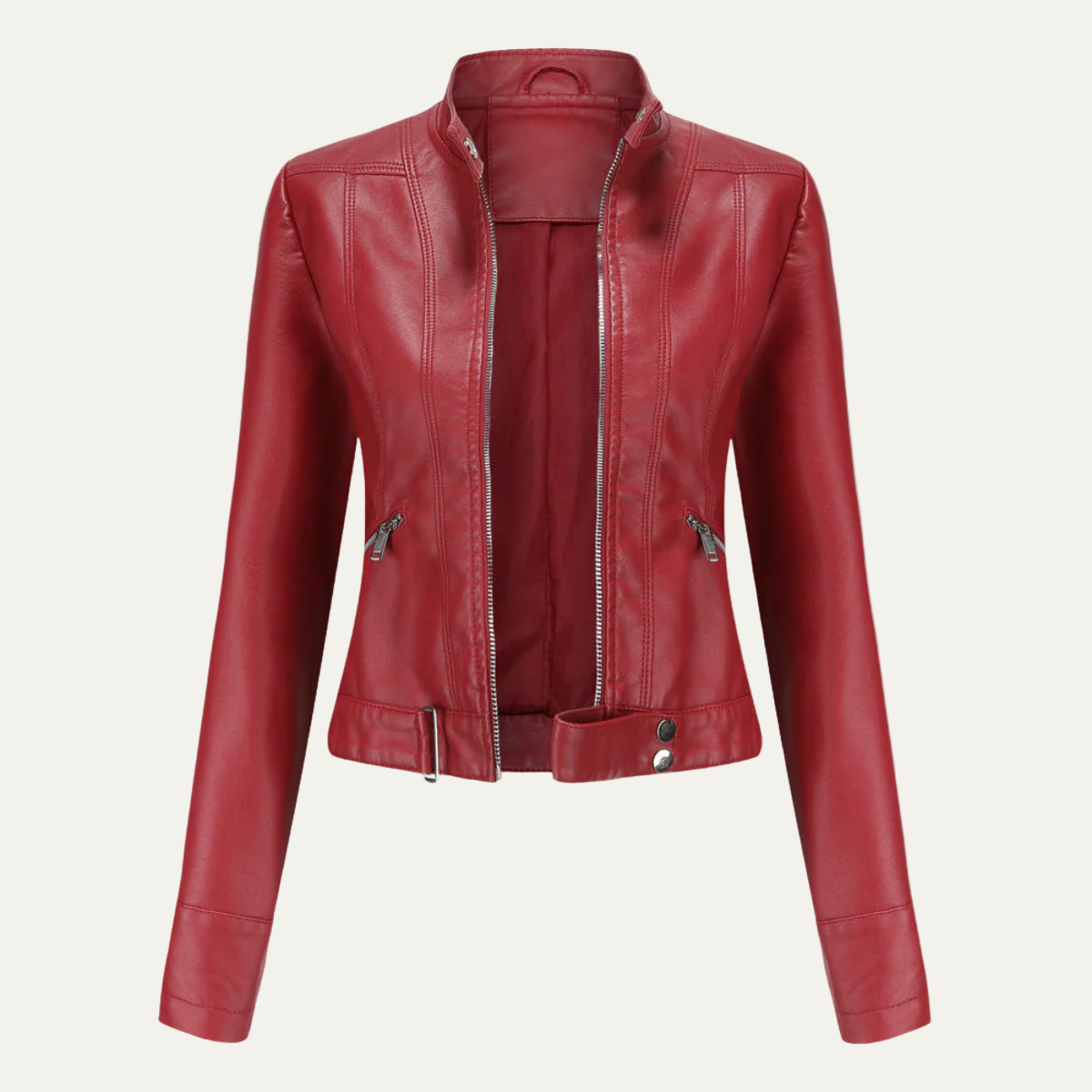 VogeLuxe | Veste cintrée en similicuir pour femme 4